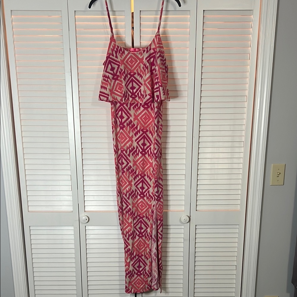 Pink Ruffled Tiered Maxi Sundress - Picture 8 of 8